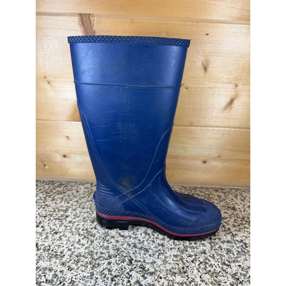Northerner Mens Blue Rubber Rain Boots Waterproof Tall Made in USA Knee High